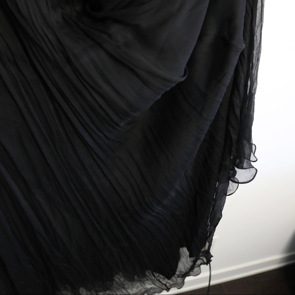 Tadashi Shoji evening dress black gown upscale chic maxi long event gala lace 16 - Picture 6 of 8